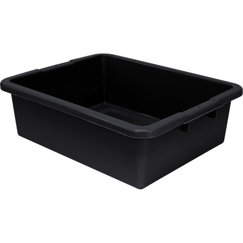 All-Purpose Ribbed-Bottom Storage Tub, 7" H x 17" D x 22" L, Plastic, Black Ontario Packaging