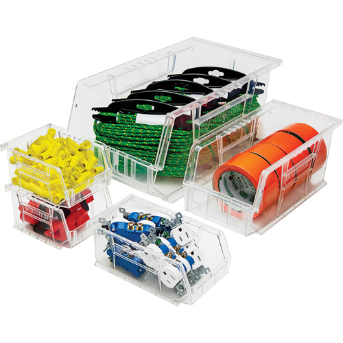 Crystal Clear Ultra Bins, 8-1/4" W x 7" H x 14-3/4" D, Clear Ontario Packaging