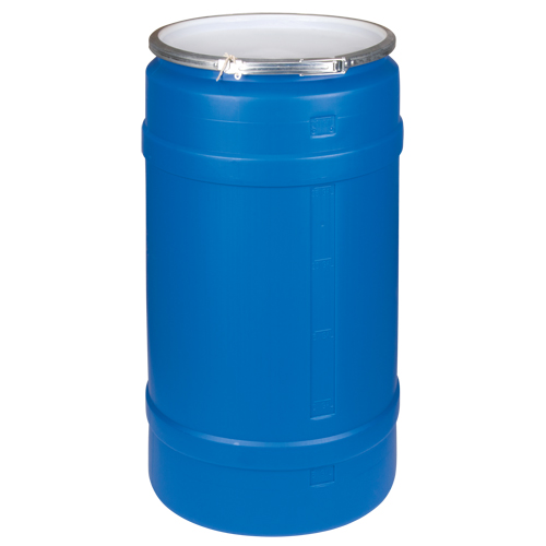Polyethylene Drums, 30 US gal. (25 imp. Gal.), Open Top, Blue Ontario Packaging