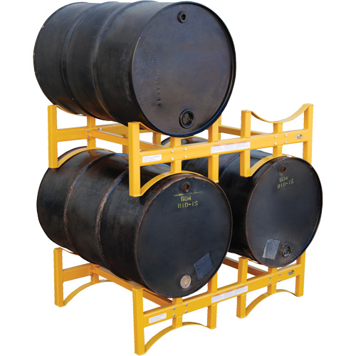 Porte-barils empilable en acier, 2 barils, Capacit&eacute; de 1600 lb, 45-1/2" la x 29-7/8" p x 12-3/4" h Ontario Packaging