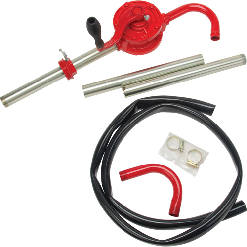 Rotary Type Drum Pump, Cast Iron/Steel, Fits 30-55 Gal., 8 oz./Stroke Ontario Packaging