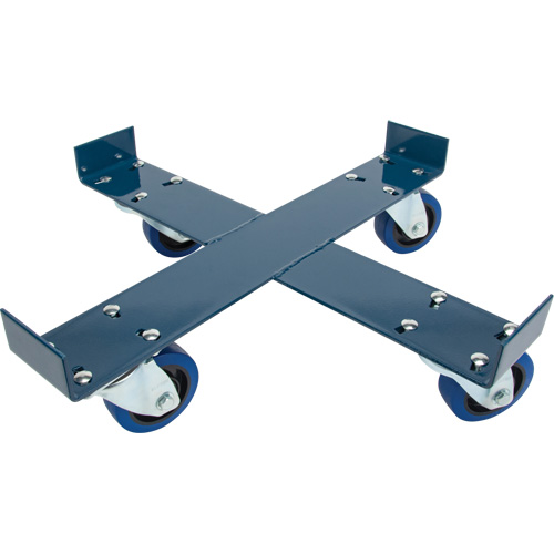 Drum Dolly, Steel, 1400 lbs. Capacity, 24" Diameter, Blue Elastic Casters Ontario Packaging