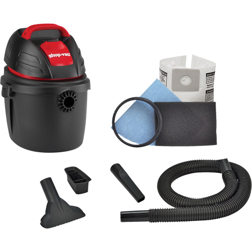 Aspirateur portable pour atelier, Secs-humides, 2,5 CV, 2,5 gal. US (9,5 litres) Ontario Packaging