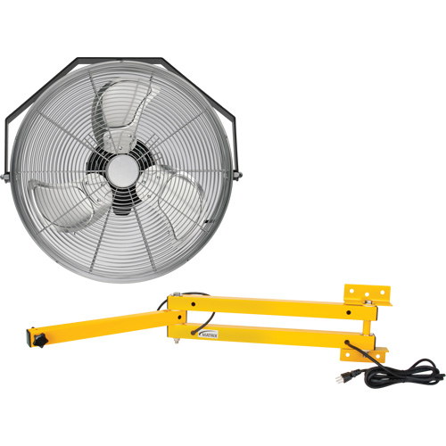Industrial Workstation Fan Kit with Double Locking Arm, 18" Dia., 3 Speeds Ontario Packaging