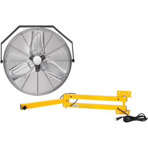 Industrial Workstation Fan Kit with Double Locking Arm, 24" Dia., 3 Speeds Ontario Packaging