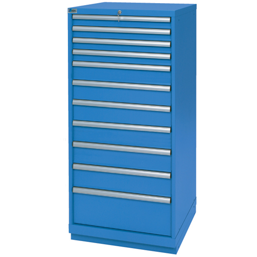 Armoires de rangement avec tiroirs, 11 tiroirs, 28-1/4" la x 28-1/2" p x 59-1/2" h, Bleu brillant Ontario Packaging