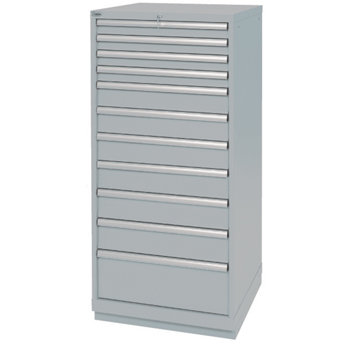 Armoires de rangement avec tiroirs, 11 tiroirs, 28-1/4" la x 28-1/2" p x 59-1/2" h, Gris Ontario Packaging