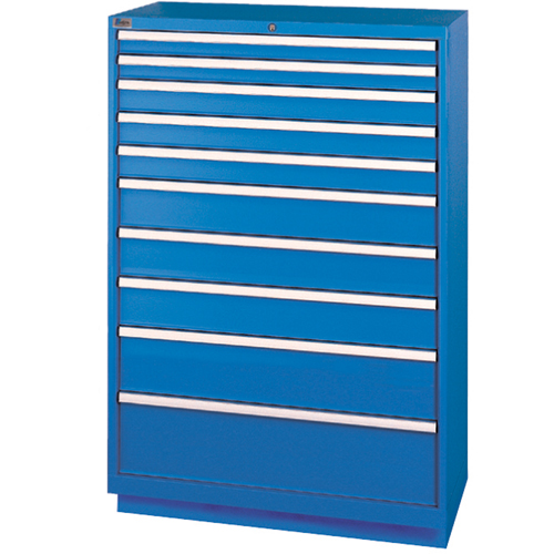Armoires de rangement avec tiroirs, 10 tiroirs, 40-1/4" la x 22-1/2" p x 59-1/2" h, Bleu brillant Ontario Packaging
