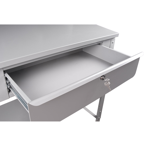 Open Floor Style Shop Desk, 34-1/2" W x 30" D x 53" H, Grey Ontario Packaging