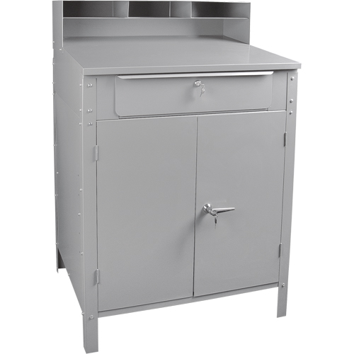 Pupitre d'atelier de style armoire, 34-1/2" la x 30" p x 53" h, Gris Ontario Packaging