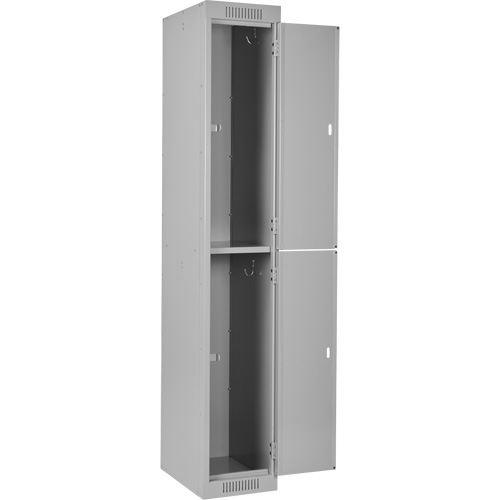 Clean Line Lockers, 2 -tier, Bank of 3, 36" x 18" x 72", Steel, Grey, Rivet (Assembled) Ontario Packaging