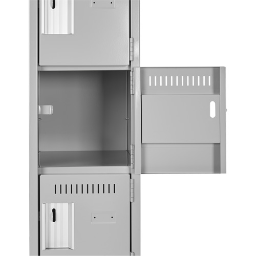 Clean Line Lockerette, 6 -tier, Bank of 4, 48" x 18" x 82", Steel, Charcoal, Rivet (Assembled) Ontario Packaging