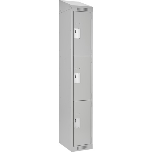 Casiers Clean Line, 3 niveaux, 12" x 18" x 78", Acier, Gris, Rivet (assembl&eacute;) Ontario Packaging