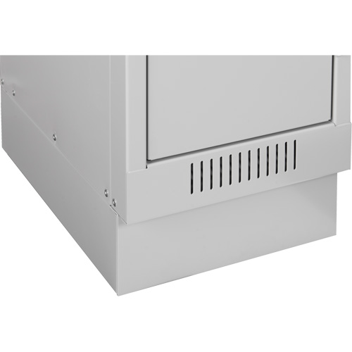 Clean Line Lockerette, 6 -tier, Bank of 4, 48" x 18" x 82", Steel, Charcoal, Rivet (Assembled) Ontario Packaging