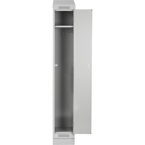 Clean Line Lockers, 3 -tier, Bank of 4, 48" x 18" x 78", Steel, Beige, Rivet (Assembled) Ontario Packaging