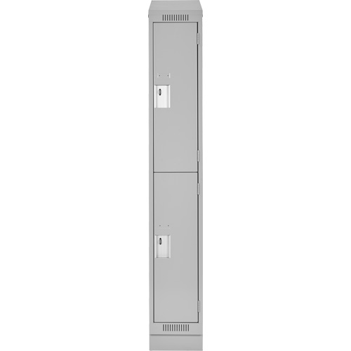 Casiers Clean Line, 2 niveaux, 12" x 18" x 82", Acier, Gris, Rivet (assembl&eacute;) Ontario Packaging