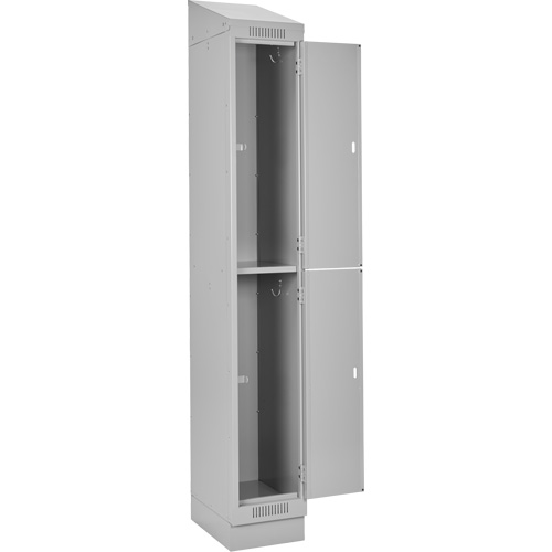 Clean Line Lockers, 2 -tier, Bank of 4, 48" x 18" x 82", Steel, Grey, Rivet (Assembled) Ontario Packaging