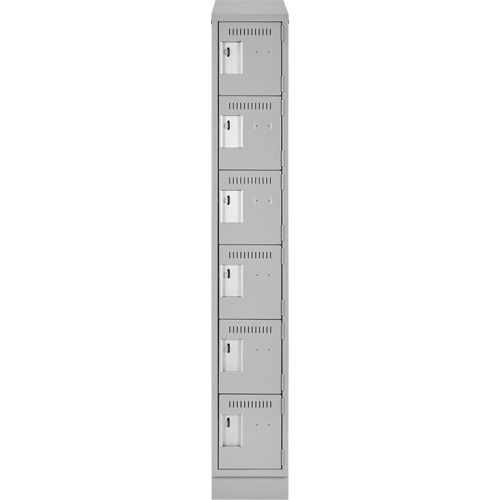 Clean Line Lockerette, 6 -tier, 12" x 18" x 82", Steel, Grey, Rivet (Assembled) Ontario Packaging