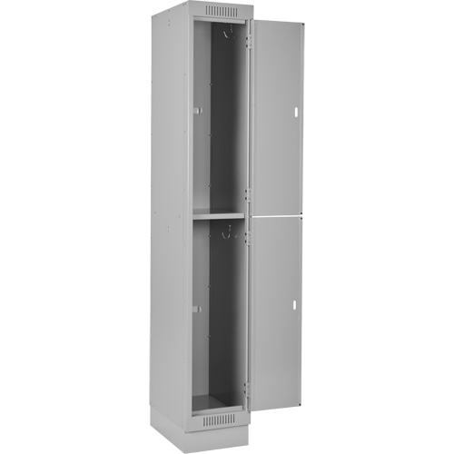 Clean Line Lockers, 2 -tier, Bank of 3, 36" x 18" x 76", Steel, Grey, Rivet (Assembled) Ontario Packaging