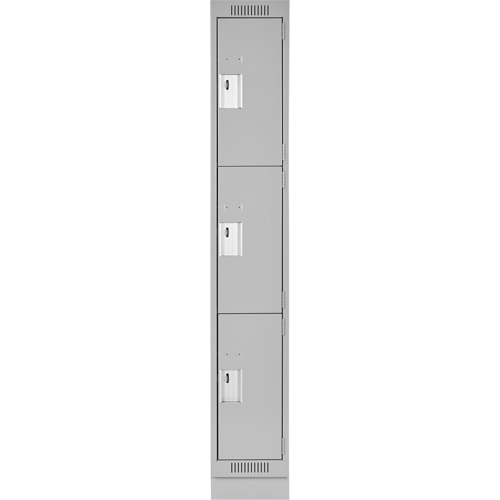 Casiers Clean Line, 3 niveaux, 12" x 18" x 76", Acier, Gris, Rivet (assembl&eacute;) Ontario Packaging