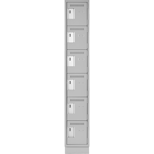 Clean Line Lockerette, 6 -tier, 12" x 18" x 76", Steel, Grey, Rivet (Assembled) Ontario Packaging