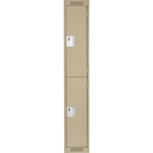 Clean Line Lockers, 2 -tier, 12" x 18" x 72", Steel, Beige, Rivet (Assembled) Ontario Packaging
