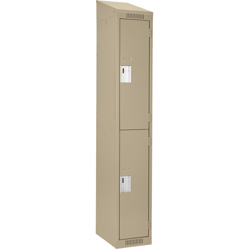 Casiers Clean Line, 2 niveaux, 12" x 18" x 78", Acier, Beige, Rivet (assembl&eacute;) Ontario Packaging