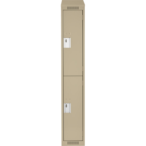 Casiers Clean Line, 2 niveaux, 12" x 18" x 78", Acier, Beige, Rivet (assembl&eacute;) Ontario Packaging