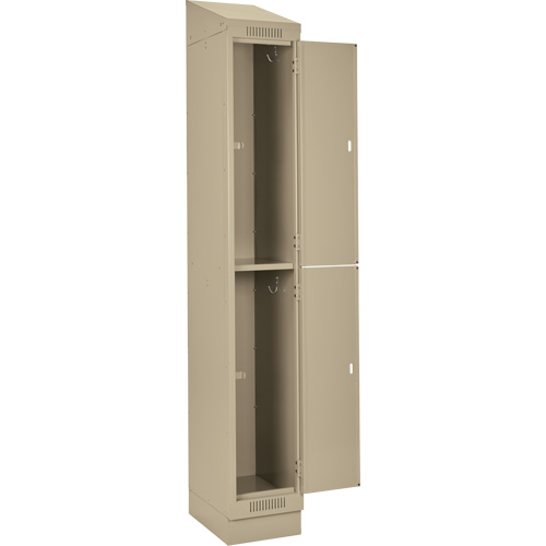 Clean Line Lockers, 2 -tier, Bank of 4, 48" x 18" x 82", Steel, Beige, Rivet (Assembled) Ontario Packaging
