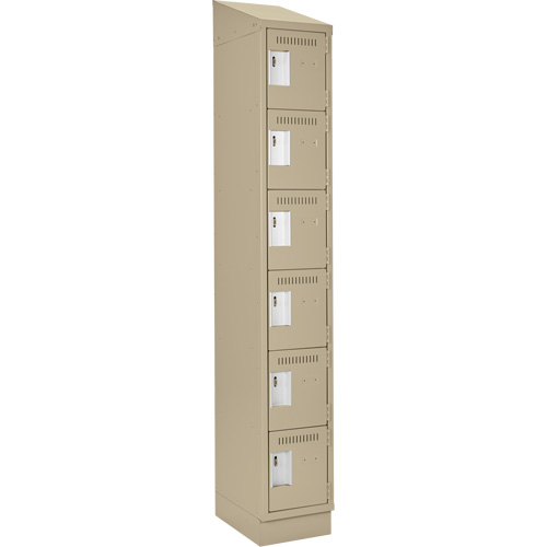 Clean Line Lockerette , 6 -tier, 12" x 18" x 82", Steel, Beige, Rivet (Assembled) Ontario Packaging