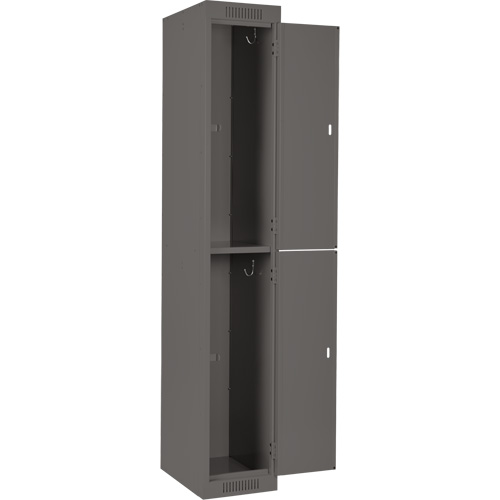 Clean Line Lockers, 2 -tier, Bank of 4, 48" x 18" x 72", Steel, Charcoal, Rivet (Assembled) Ontario Packaging
