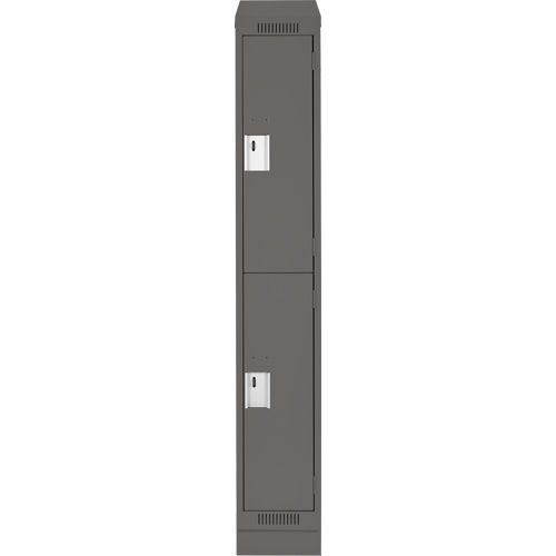 Casiers Clean Line, 2 niveaux, 12" x 18" x 82", Acier, Charbon, Rivet (assembl&eacute;) Ontario Packaging