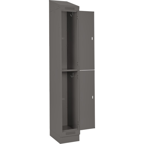 Clean Line Lockers, 2 -tier, Bank of 4, 48" x 18" x 82", Steel, Charcoal, Rivet (Assembled) Ontario Packaging