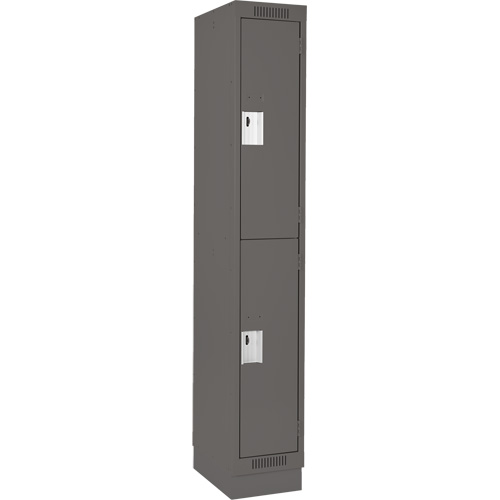 Casiers Clean Line, 2 niveaux, 12" x 18" x 76", Acier, Charbon, Rivet (assembl&eacute;) Ontario Packaging