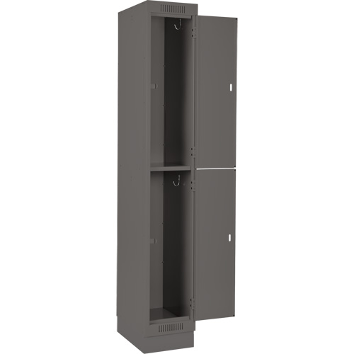 Clean Line Lockers, 2 -tier, Bank of 4, 48" x 18" x 76", Steel, Charcoal, Rivet (Assembled) Ontario Packaging