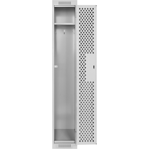 Clean Line Lockers, 12" x 15" x 72", Steel, Grey, Rivet (Assembled), Perforated Ontario Packaging