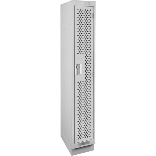 Clean Line Lockers, 12" x 12" x 76", Steel, Grey, Rivet (Assembled), Perforated Ontario Packaging
