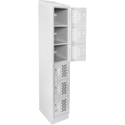 Assembled Lockerettes Clean Line Perforated Economy Lockers, 6 -tier, 18" x 72" x 12", Steel Ontario Packaging