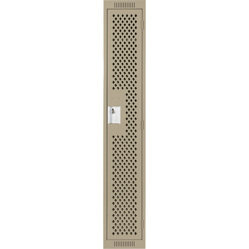 Clean Line Lockers, 12" x 15" x 72", Steel, Beige, Rivet (Assembled), Perforated Ontario Packaging
