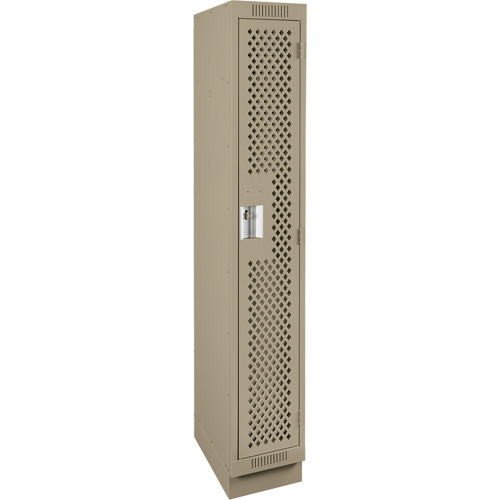 Clean Line Lockers, 12" x 12" x 76", Steel, Beige, Rivet (Assembled), Perforated Ontario Packaging