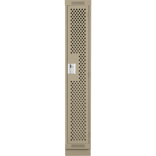 Clean Line Lockers, 12" x 12" x 76", Steel, Beige, Rivet (Assembled), Perforated Ontario Packaging