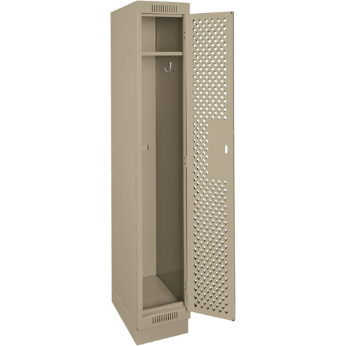 Clean Line Lockers, 12" x 12" x 76", Steel, Beige, Rivet (Assembled), Perforated Ontario Packaging