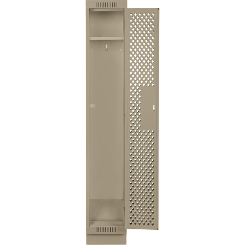 Clean Line Lockers, 12" x 12" x 76", Steel, Beige, Rivet (Assembled), Perforated Ontario Packaging