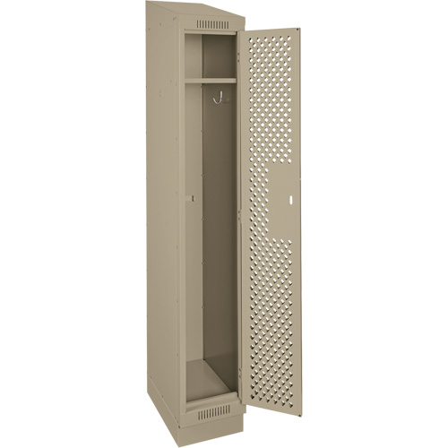 Casiers Clean Line, 12" x 18" x 82", Acier, Beige, Rivet (assembl&eacute;), Perfor&eacute; Ontario Packaging
