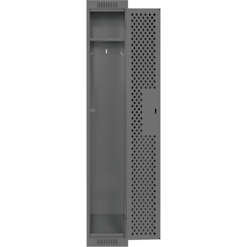 Clean Line Lockers, 12" x 15" x 72", Steel, Charcoal, Rivet (Assembled), Perforated Ontario Packaging