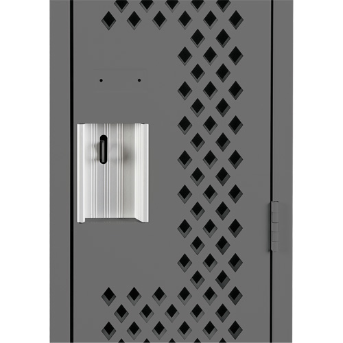 Clean Line Lockers, 12" x 15" x 72", Steel, Charcoal, Rivet (Assembled), Perforated Ontario Packaging