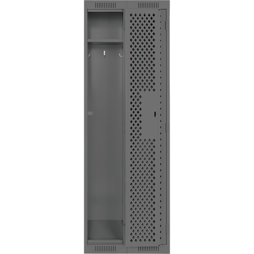 Clean Line Lockers, Bank of 2, 24" x 12" x 72", Steel, Charcoal, Rivet (Assembled), Perforated Ontario Packaging