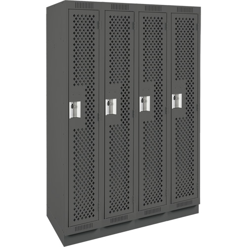 Casiers Clean Line, Bloc de 4, 48" x 18" x 76", Acier, Charbon, Rivet (assembl&eacute;), Perfor&eacute; Ontario Packaging