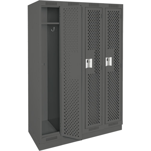 Casiers Clean Line, Bloc de 4, 48" x 18" x 76", Acier, Charbon, Rivet (assembl&eacute;), Perfor&eacute; Ontario Packaging