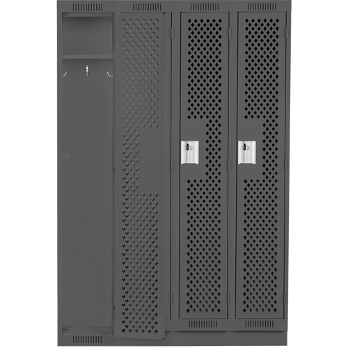 Casiers Clean Line, Bloc de 4, 48" x 18" x 76", Acier, Charbon, Rivet (assembl&eacute;), Perfor&eacute; Ontario Packaging